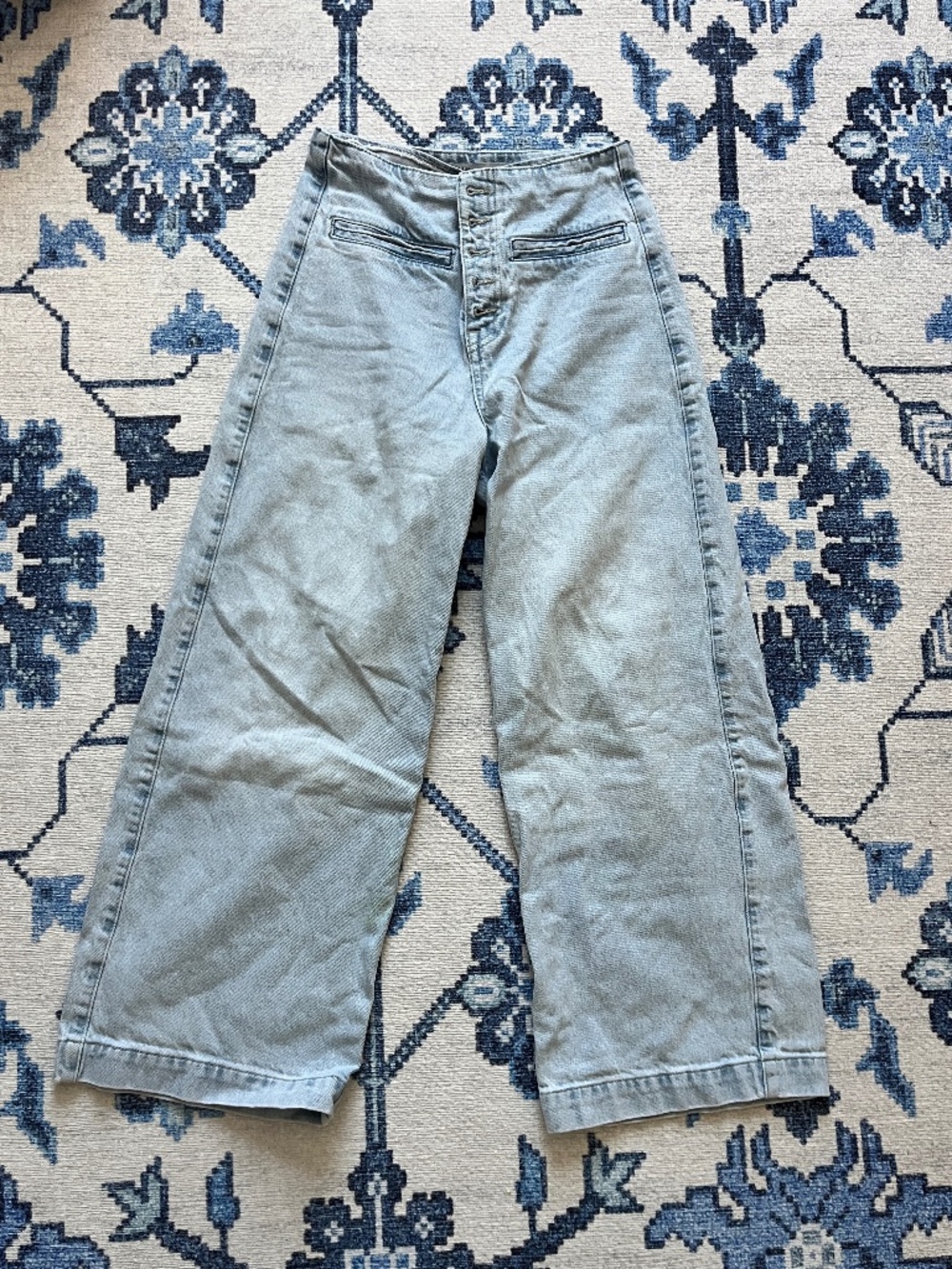 ZARA Hi-rise Wide-leg Cropped Jeans